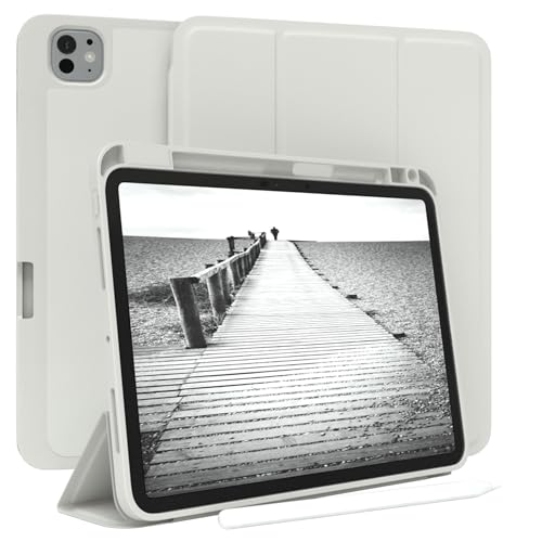 Étui iPad Pro 11 2025 EAZY CASE gris avec porte-stylo et support rabattable smartcase