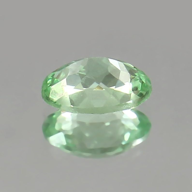 Pierre gemme saphir vert ceylan 8x6mm facettée pour création bague - 5
