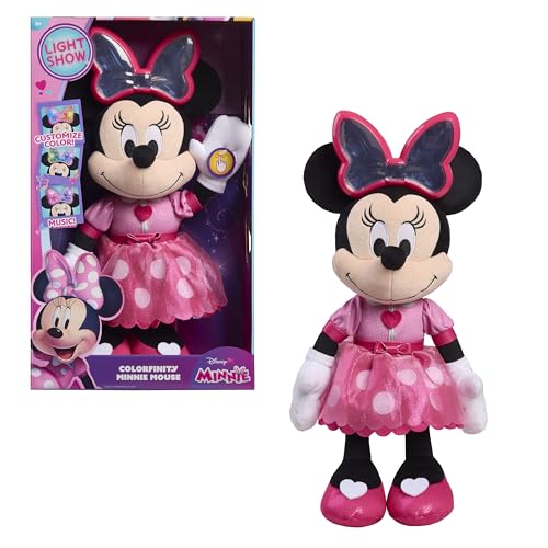 Disney Jr. Colorfinity Minnie Mouse, Interactive Plush Toy, Over 40 Interactions, Ages 3 and Up