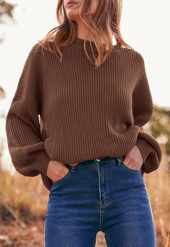 Image of PRETTYGARDEN Womens Sweaters Spring 2026 Oversized Chunky Knitted Pullover Sweater Casual Long Sleeve Crewneck Cute Sweaters