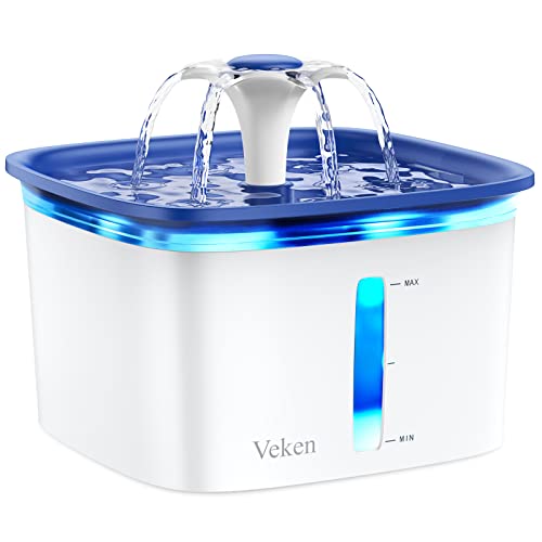 Veken-95oz28L-Pet-Fountain-Automatic-Cat-Water-Fountain-Dog-Water-Dispenser-with-Smart-Pump-for-Cats-Dogs-Multiple-Pets-Blue-Plastic