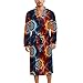 FOSKERV Womens Long Sleeve Robe, Fashion Open Front Kimono Robes with Belt, Lightweight Bathrobes Full-Length for Mom, Wife, Ice Water Fire Lightning Darts Board, (M)