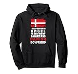 funny smartass danish boyfriend denmark flag felpa con cappuccio