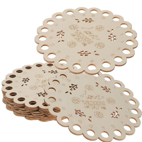 Image of COHEALI 10Pcs Heart Shaped Wood Embroidery Floss Organizer - Valentine's Day Cross Stitch Thread Holder - Natural Wooden Floss Bobbins for Needlework, Sewing Supplies & DIY Craft Projects - 5.5 Inch