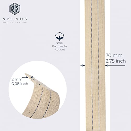 NKlaus 3 meter 70mm 100% natural cotton lamp wick flat lantern wick for oil burner oil lamp with purified petroleum 1309 - Image 2