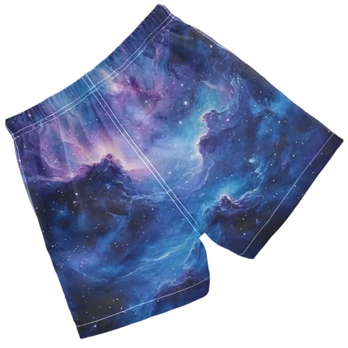 Pigsaly Boys' Swim Board Shorts Star Blue Purple Galaxy Boy's Swim Trunks Kids Swimwear 2T2