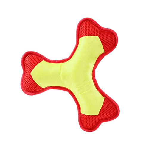 Minifeet Hundespielzeug Flying Triple gelb-rot Medium - ideal für alle Hunde ob groß, klein, ausgewachsen oder Welpe - für alle Hundeliebhaber und verspielte Haustiere