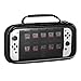 TiMOVO Sac de Rangement Compatible avec Nintendo Switch OLED Modèle 2021 / Switch, Étui de Rangement avec 10 Fentes pour Carte de Jeu, Housse de Protection en PU pour Manette&Accessoires - Noir & Gris