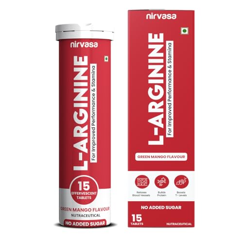 Nirvasa L-Arginine Effervescent Tablets | Improves Performance | Helps Improve Stamina & Nitric Oxide (NO) | 15 Effervescent Tablets (Pack of 1) (B0CZND8NX2) Amazon Price History, Amazon Price Tracker