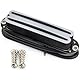 Musiclily Pro ST-DPHC Keramik Humbucker Tonabnehmer Single Coil Format Pickup 13,2K Super Distortion für Strat Style E-Gitarre, Weiß Korpus Schwarz Rail
