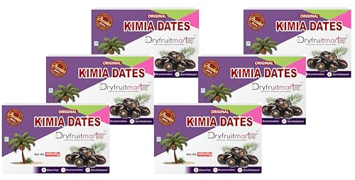 Image of Dryfruit Mart Original Kimia Dates (khajoor), 400g | Soft Premium Khajoor for Instant Energy, Digestion & Bone Strength | 100% Natural, No Preservatives & Gluten Free (Pack Of 6)