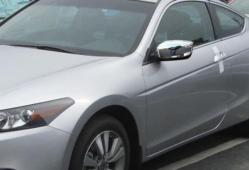 Chrome ABS Plastic 2 Pieces Side Mirror Cover Cap Kit Compatible with 2008-2012 Honda Accord, 2009 2010 2011