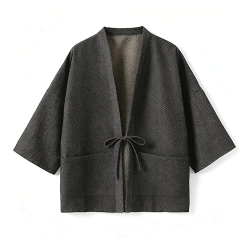 Veste en coton et lin ample coupe grande taille homme pour masquer les formes