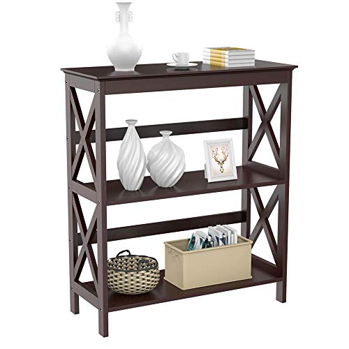 Buy Yaheetech 3 Tier Espresso Finish Wood Entryway Table Bookcase