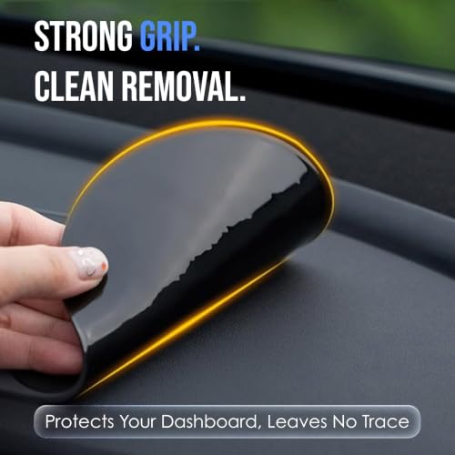 Image of RIGGEAR Car Dashboard Anti-Slip Mat, Universal Sticky Rubber Grip Pad for Mobile Phone, Sunglasses, Keys, Coins- Washable Reusable Anti-Skid Dashboard Mat - DashGrip Essential