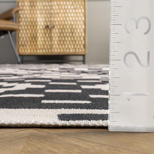 Tapis lavable en machine noir nuLOOM Chiara 122 x 152 cm moderne géométrique - 3