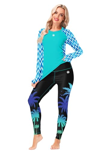 Image of AOBUTE Women Swim Pants UPF 50+ Rash Guard Pants High Waisted Swimming Leggings