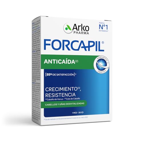 Arkopharma Forcapil Anticaída, Ayuda a Reducir Caída del Cabello, Crecimiento, Resistencia y Anclaje, Alta Concentración en Biotina, Complemento Alimenticio, 30 Unidad (Paquete de 1)