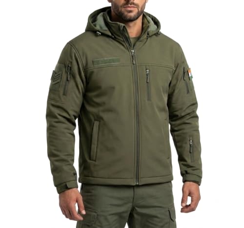 Image of Men's Tactical Hooded Jacket with Thermal Fleece Lining