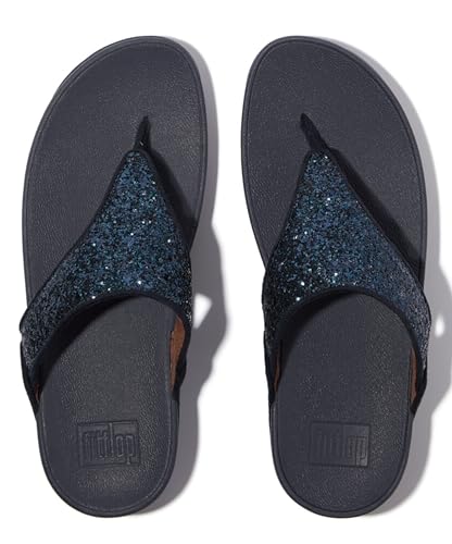 Image of FitFlop Lulu Multi-Tonal Glitter Toe-Post Sandals
