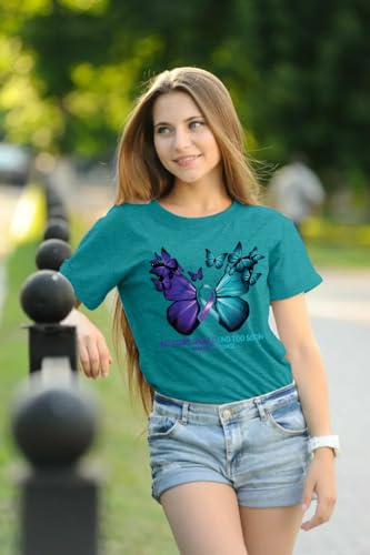 PECHAR Suicide Awareness Shirt Women Suicide Prevention Shirts Butterfly Graphic Mental Health Tshirt Therapist Tee Top4
