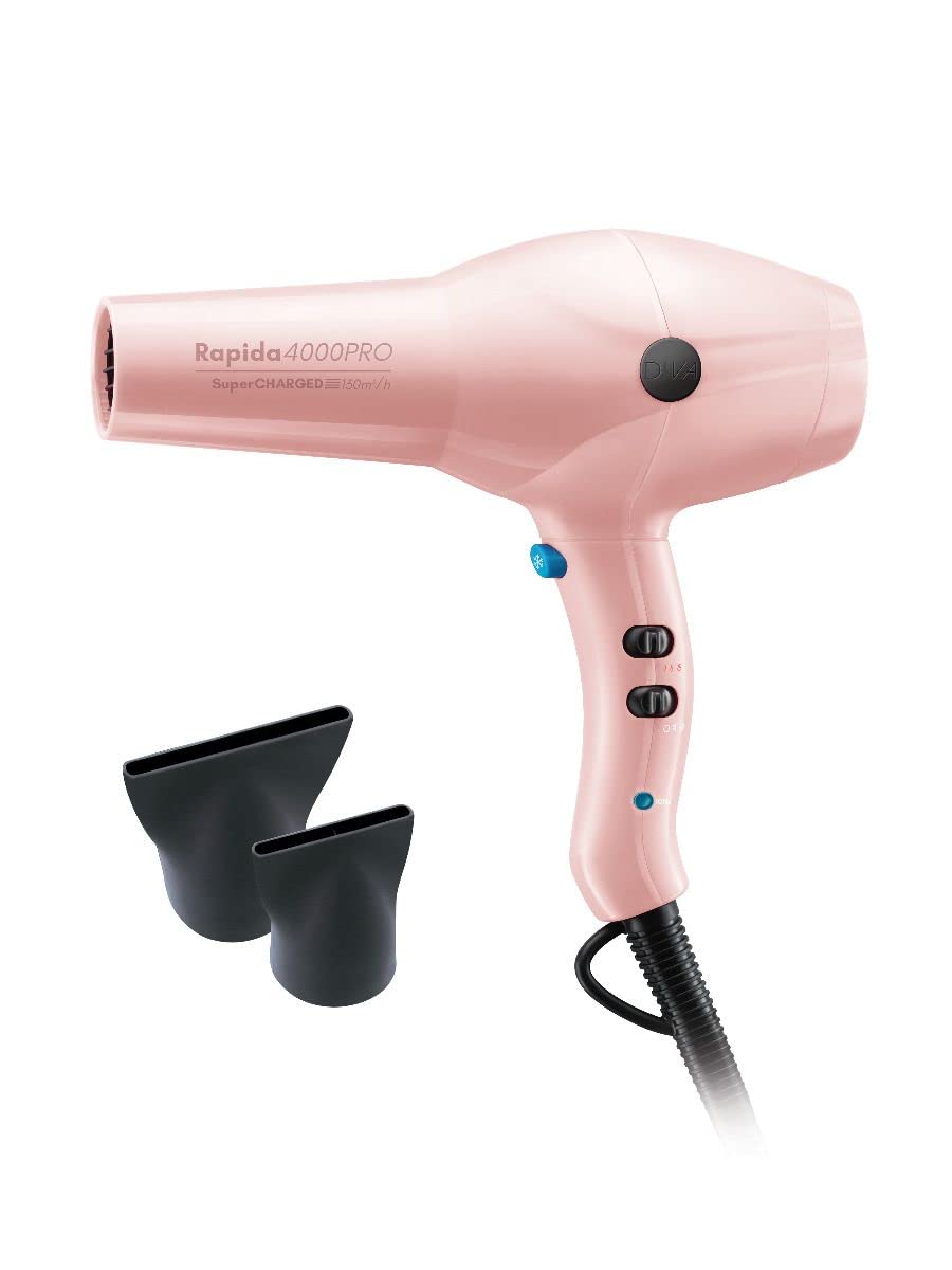 Diva Pro Styling Rapida 4000 Sèche-Cheveux Professionnel avec Conditionnement Ionique 2200 W Blush