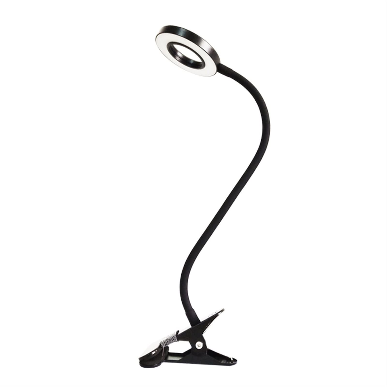 YILILK Ambient Table Lamp, Clip Light Reading Lights Clamp-on Desk Lamp With 3 Color Modes And 10 Brightness Dimmable Flexible For Video Conference
