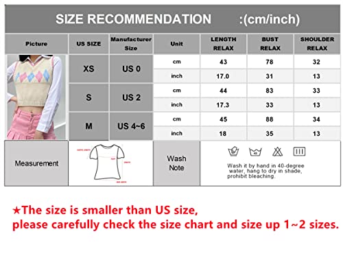 Hyipels Argyle Sweater Vest Girls Y2K Cropped Sleeveless Sweater Women Streetwear Preppy Style V Neck Knit Tank Top #TOP3