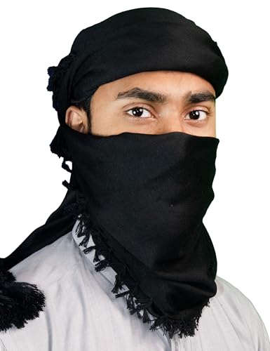 Image of Scarf for Men Shemagh Keffiyeh Arabic Wrap Desert Muslim Haji Rumal Traditional Arab Kaffiyeh Head scarf for men Cotton| Unisex Scarf for Summer