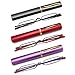 OWTXIS 3 Pack Mini Slim Pen Reading Glasses - Compact Readers with Pen Clip Case Spring Hinge Metal Frame Eyeglasses (Gunmetal, Red, Purple, +2.00)