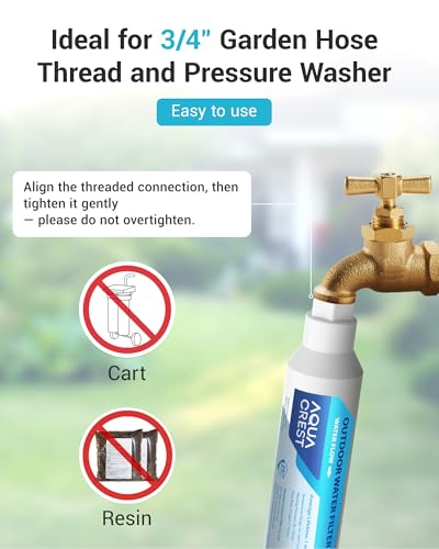 Image of AQUA CREST Hard Water Filter for Hose Car Wash, Reduces Hard Water Spots