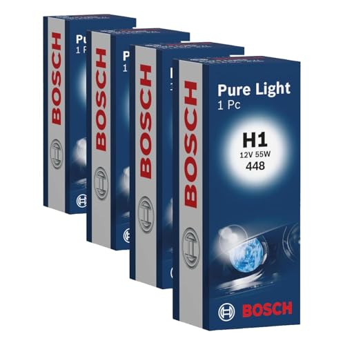 Ampoule H1 Bosch Pure Light 12V 55W pour phare avant de voiture en lot de 4