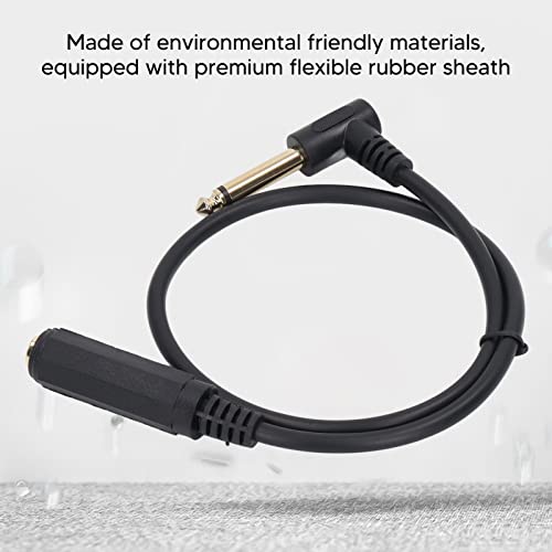 Stereo Audio Cable, 0.5m 1/4in Microphone Audio Cable, Mono Right Angle 6.35mm Male to Female Stereo Extension Cable for Microphone - Image 2
