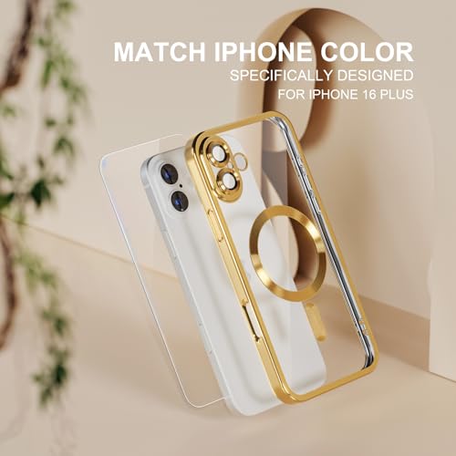 Image of Misea Magnetic for iPhone 16 Plus Case Compatible with MagSafe Gold