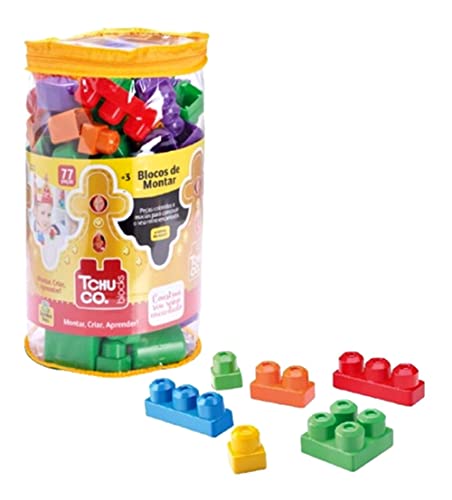 Brinquedo Blocos De Montar Grandes 77 Peças Infantil Criança Criatividade