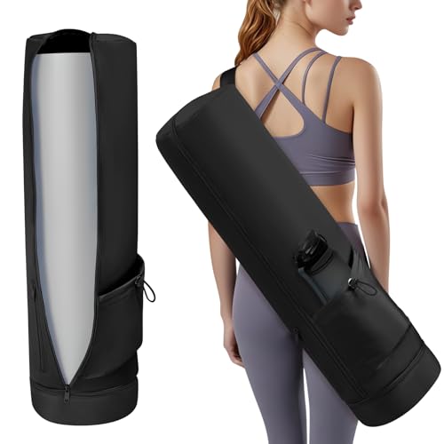 Aucuu Borsa per Tappetino Yoga, Borsa da Yoga Donna, Borsa Yoga Porta Tappetino con Tracolla Regolabile, Tappetino da Yoga con Scomparto Umido Tasca, per Pilates, Fitness, Yoga