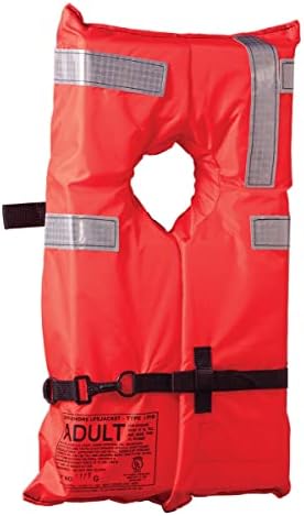 Kent Commercial Type I Collar Style Life Jacket, Adult Over 90 Pounds, Orange