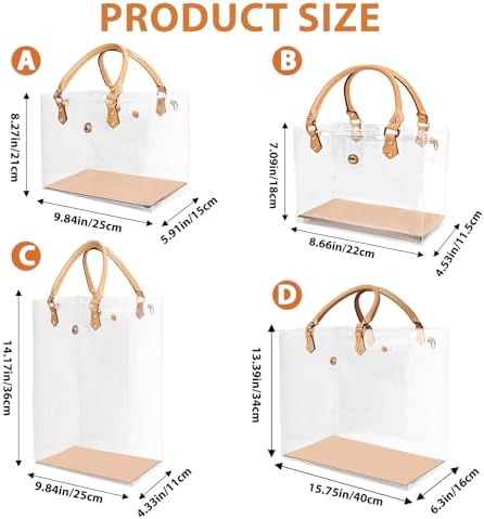Clear PVC DIY Tote Bag Handbag Making Kit, 5 Sizes Handmade Gift Bags Craft Accessories Tool Set Birthday Holiday DIY PVC Bag for Children Clear PVC DIY Tote Bag Handbag Making Kit, 5 Sizes Handmade Gift Bags Craft Accessories Tool Set Birthday Holiday DIY PVC Bag for Children