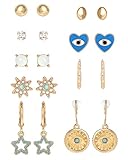 Jessica Simpson Juego de 6 tacos y 3 aros PLT de oro de imitación