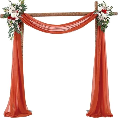Arche de mariage drapée en mousseline vert foncé 75x300cm x2