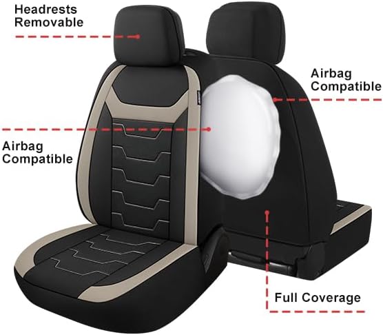Miniatura 6 de Funda transpirable para asiento de automóvil, 2 asientos delanteros, fundas de asiento de tela de malla de aire 3D para automóviles, fundas