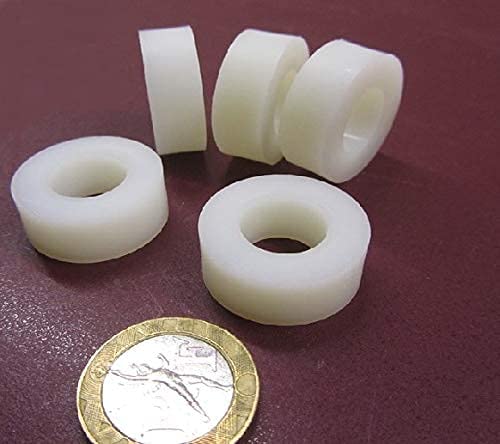 Natural Nylon Spacer Unthreaded 1/2" Screw Size x 1.00" OD x .505" ID x .250" Length 50 Pcs