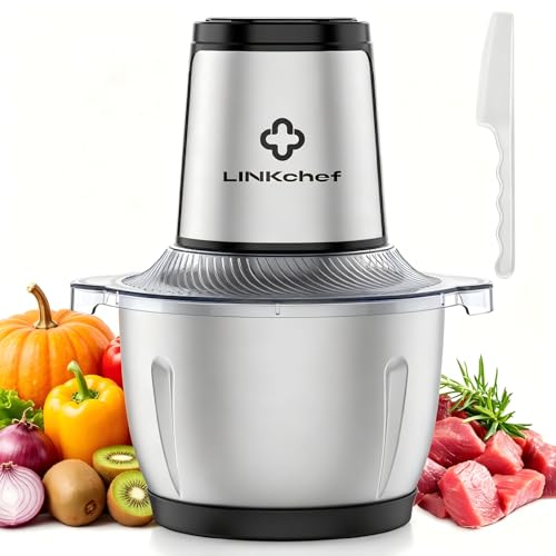 LINKChef Food Processor Small, 6 Cup Food Chopper with Container,...