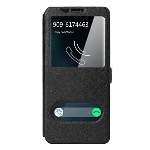 Galaxy S9 Case, AICase [ Window View ] Lightweight PU Leather Magnet Closure Flip View 360 Degree Full Body Protection Case Flip Folio Stand Cover for Samsung Galaxy S9 (Black)