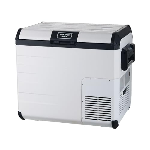 Explorer Bear Urban Series 48QT/45L 12V/24V Portable Battery Powered Electric Cooler Fridge Freezer Powered by LG Compressor (Battery Not Included)