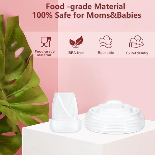 Image of 10PCS M5 Breast Pump Replacement Parts, 6pcs Silicone Duckbill Valve & 4pcs Silicone Diaphragm Compatible with Momcozy M5 Wearable Breastpump, Mom Cozy Breastfeeding Essential Accessories