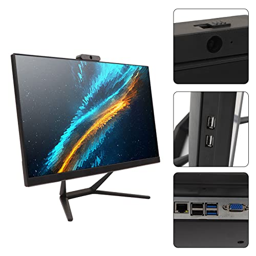 PC All-in-One, PC FHD AIO Preto 8G DDR4 para Home Office (8+256G Plugue UE)