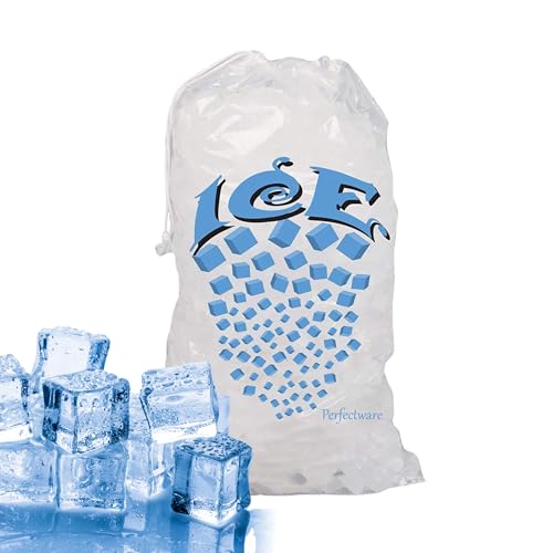Perfectware- 20lb Drawstring Ice Bags w/Cotton String Handle- Pack of 25ct