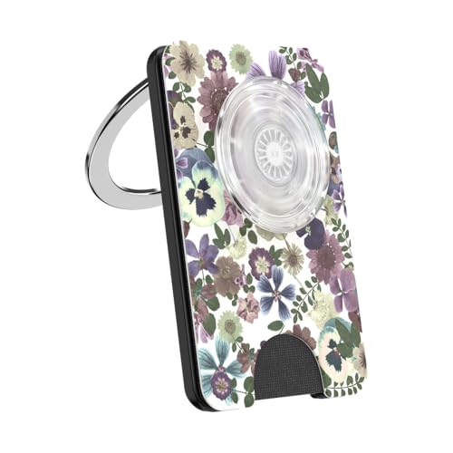 Image of PopSockets Kick-Out Wallet for MagSafe, Adjustable Kickstand, Magnetic Stand - Pressed Flower