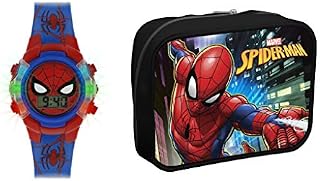 Spiderman Boy's Digital Quartz Watch with Polyurethane Strap SPD4504ARGSET AMZ